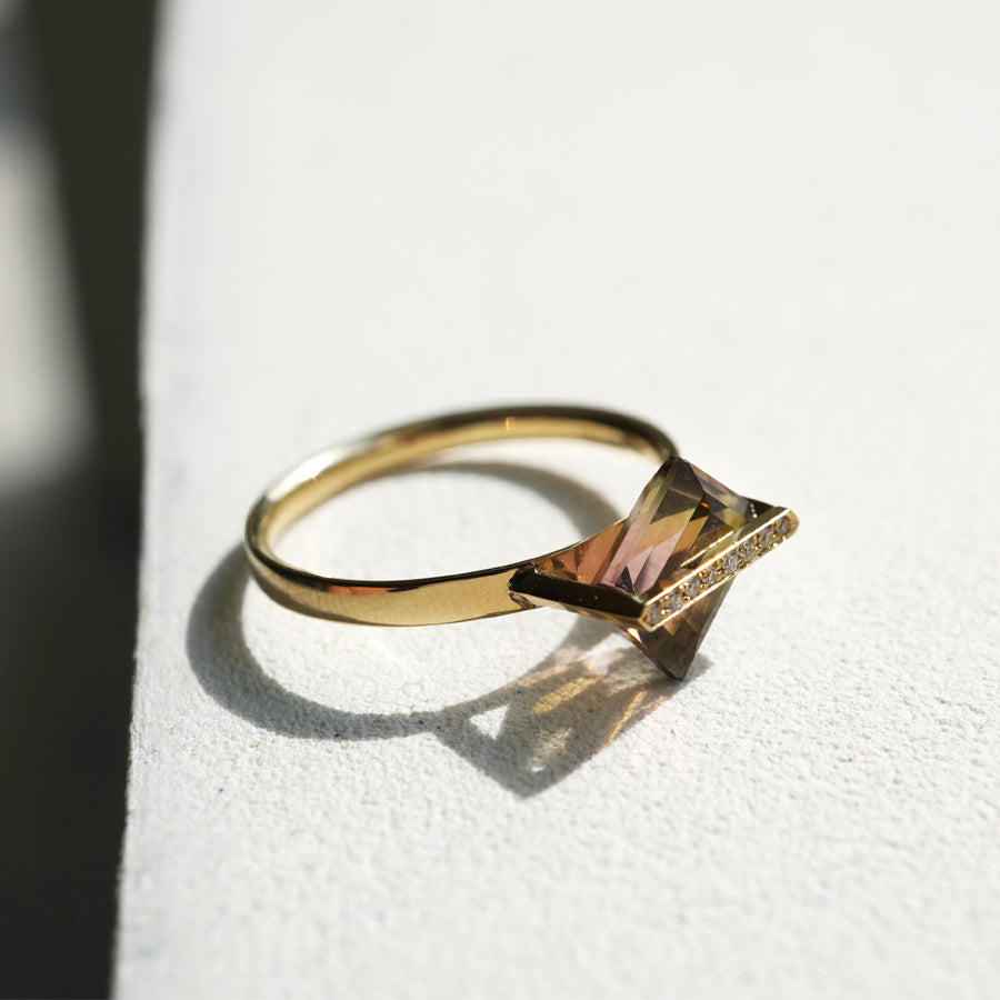 BAND RING TOURMALINE+DIAMOND #3154