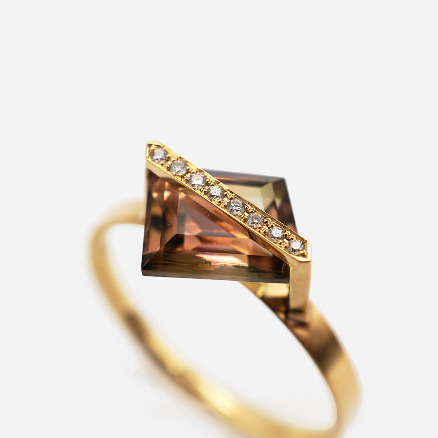 BAND RING TOURMALINE+DIAMOND #3154