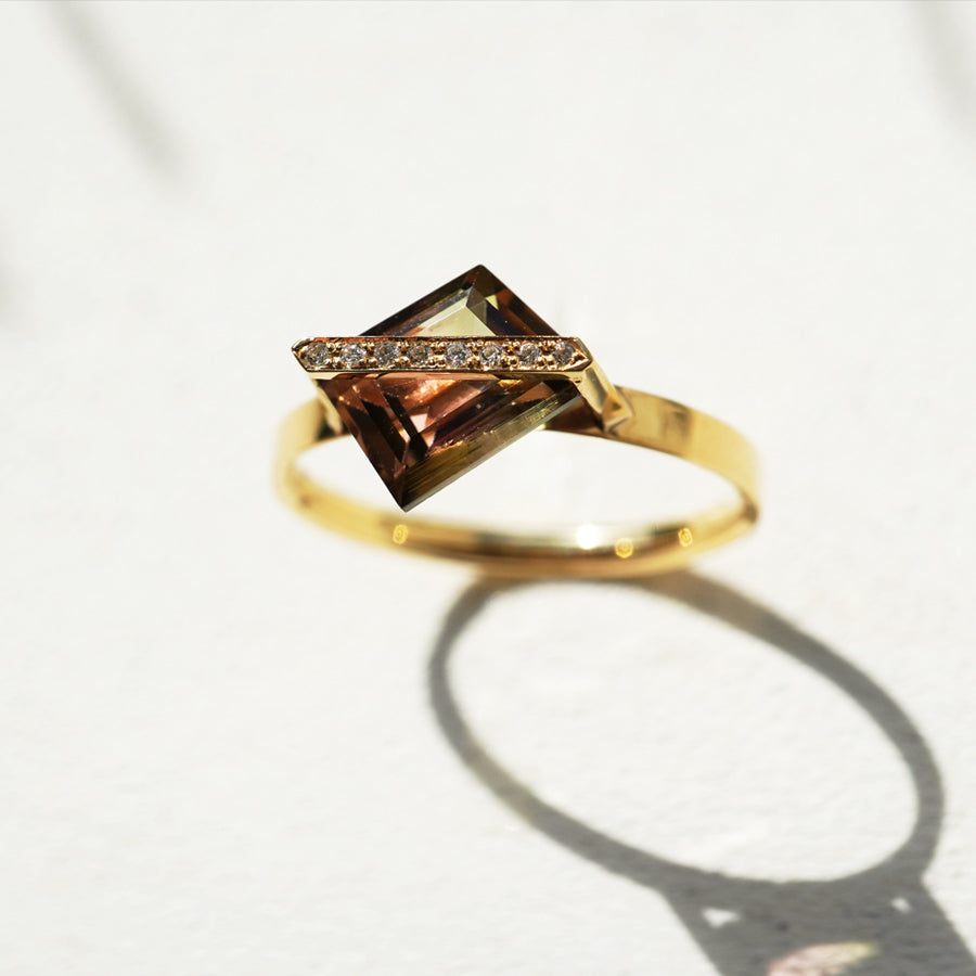 BAND RING TOURMALINE+DIAMOND #3154