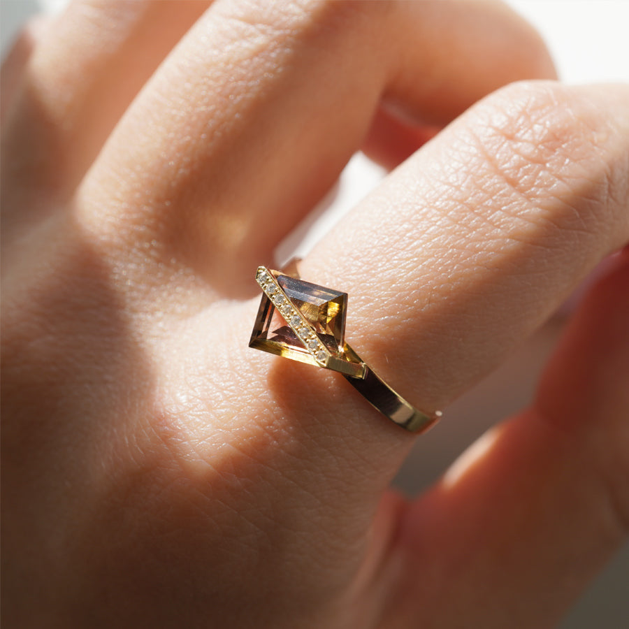 BAND RING TOURMALINE+DIAMOND #3154