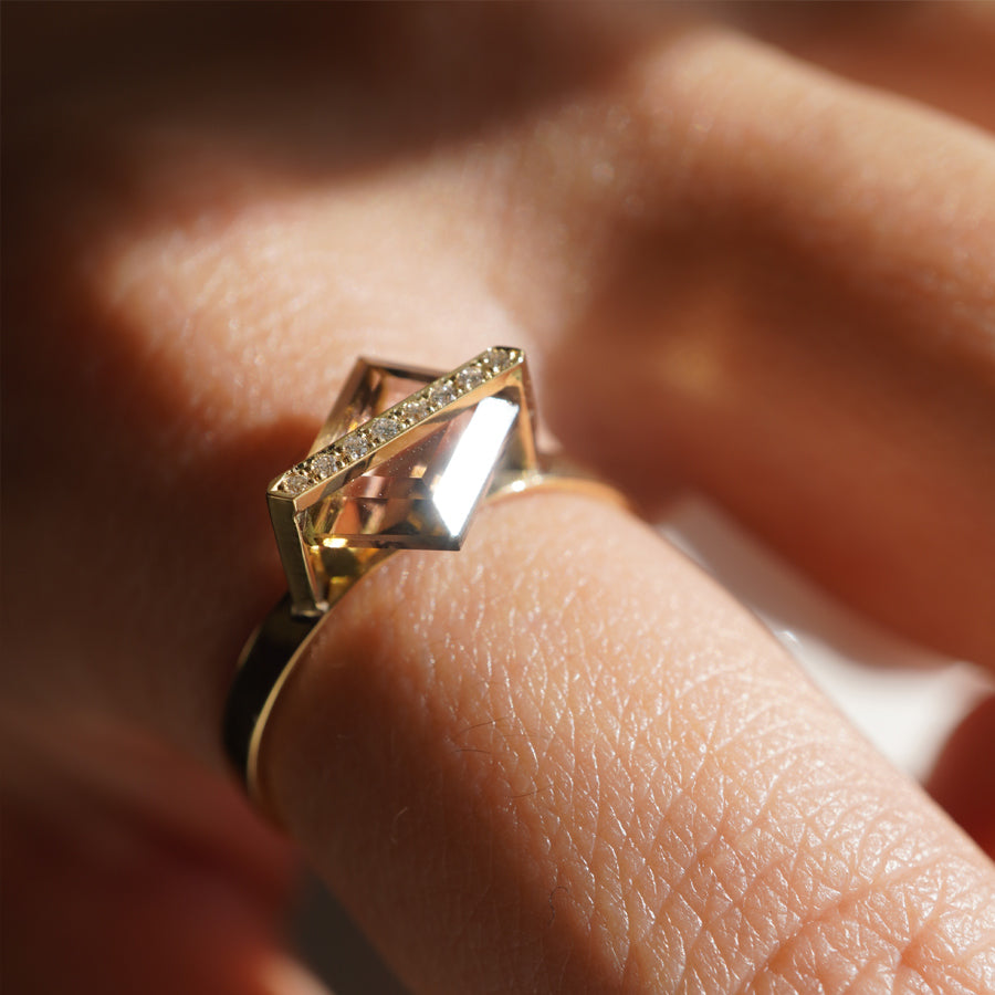 BAND RING TOURMALINE+DIAMOND #3154