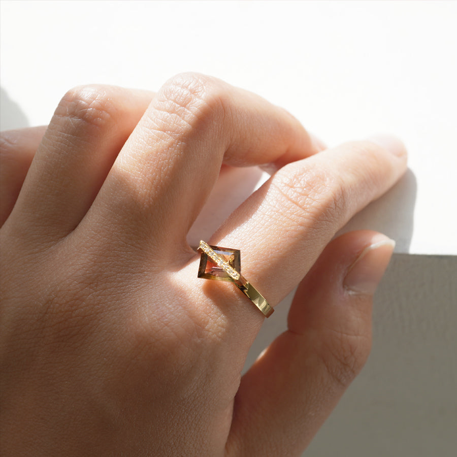 BAND RING TOURMALINE+DIAMOND #3154