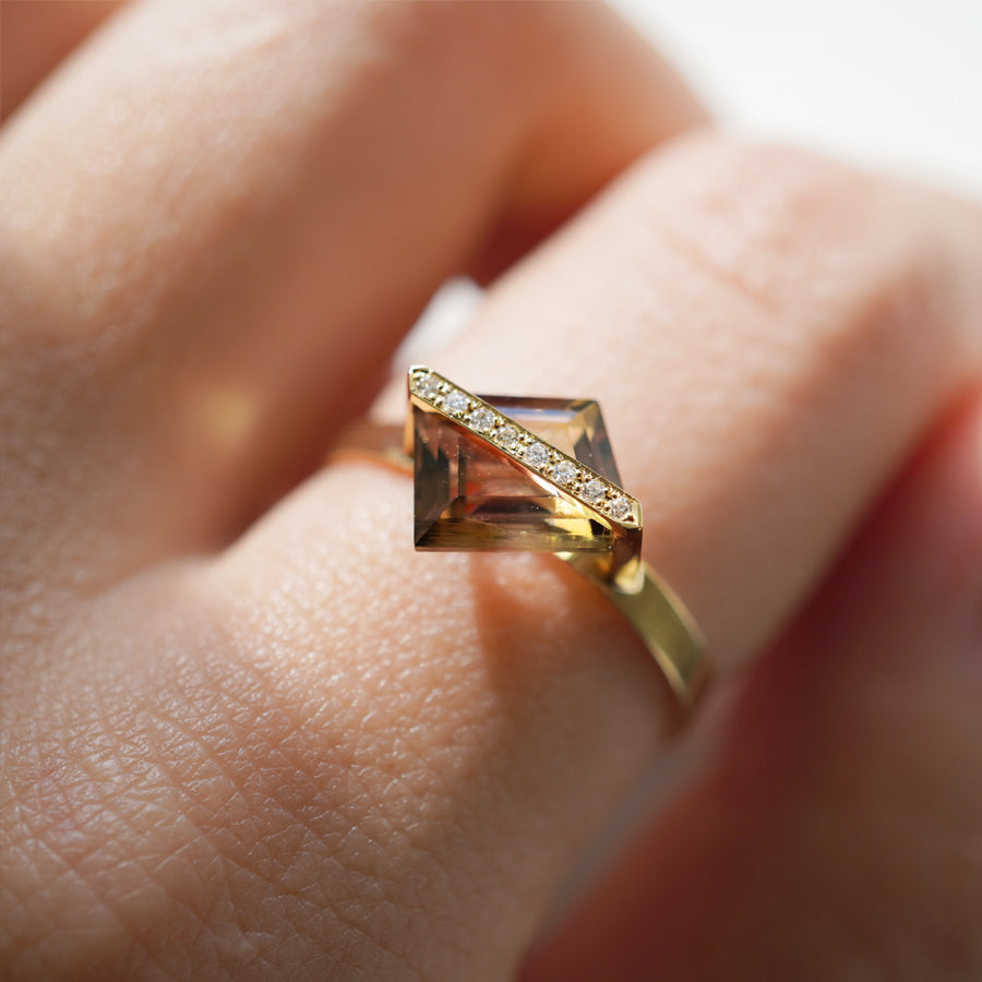 BAND RING TOURMALINE+DIAMOND #3154