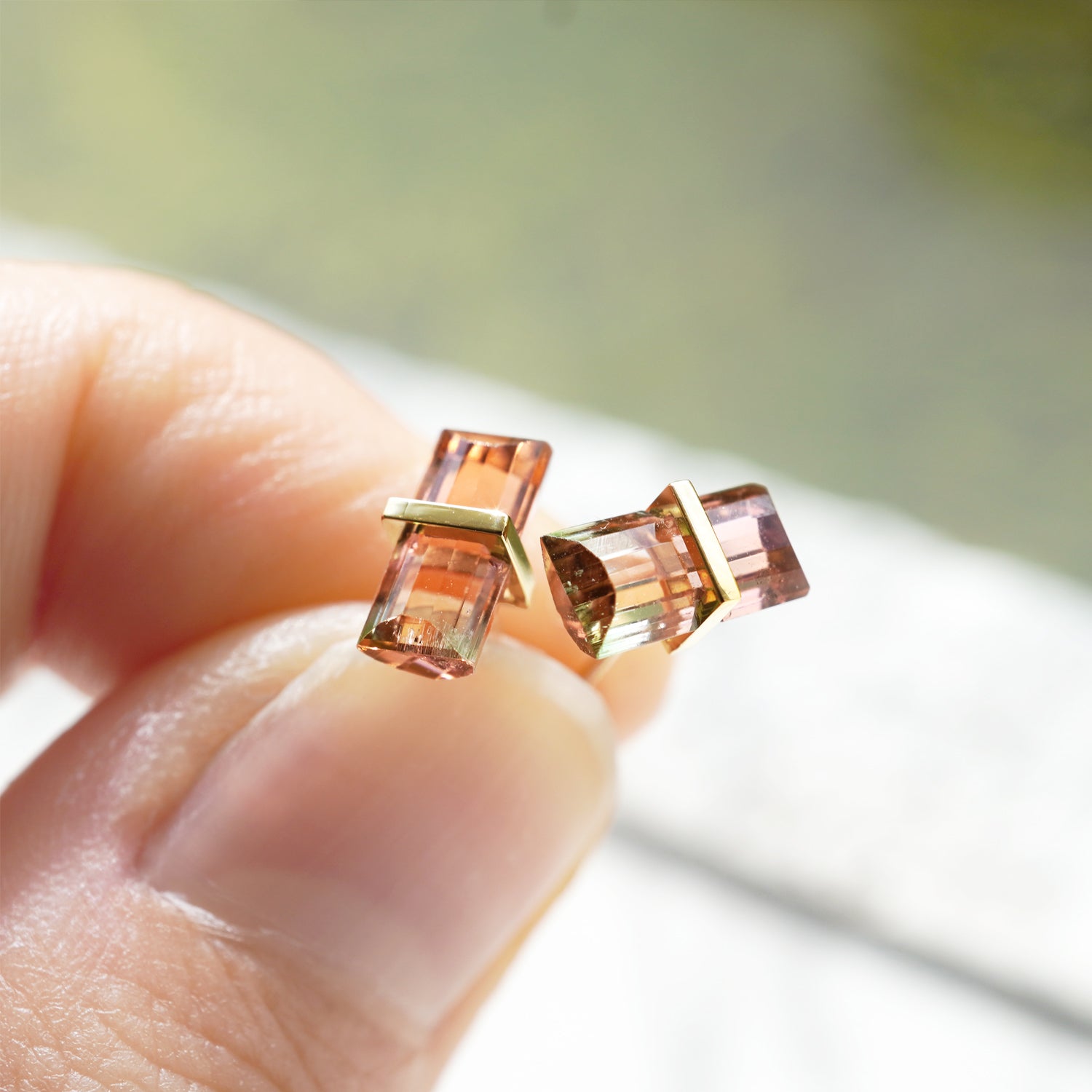 BAND EARRINGS TOURMALINE#3175