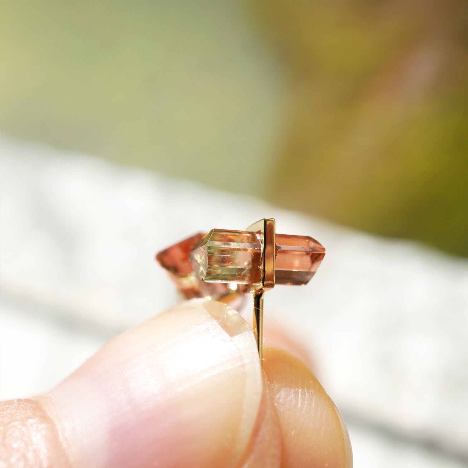 BAND EARRINGS TOURMALINE#3175