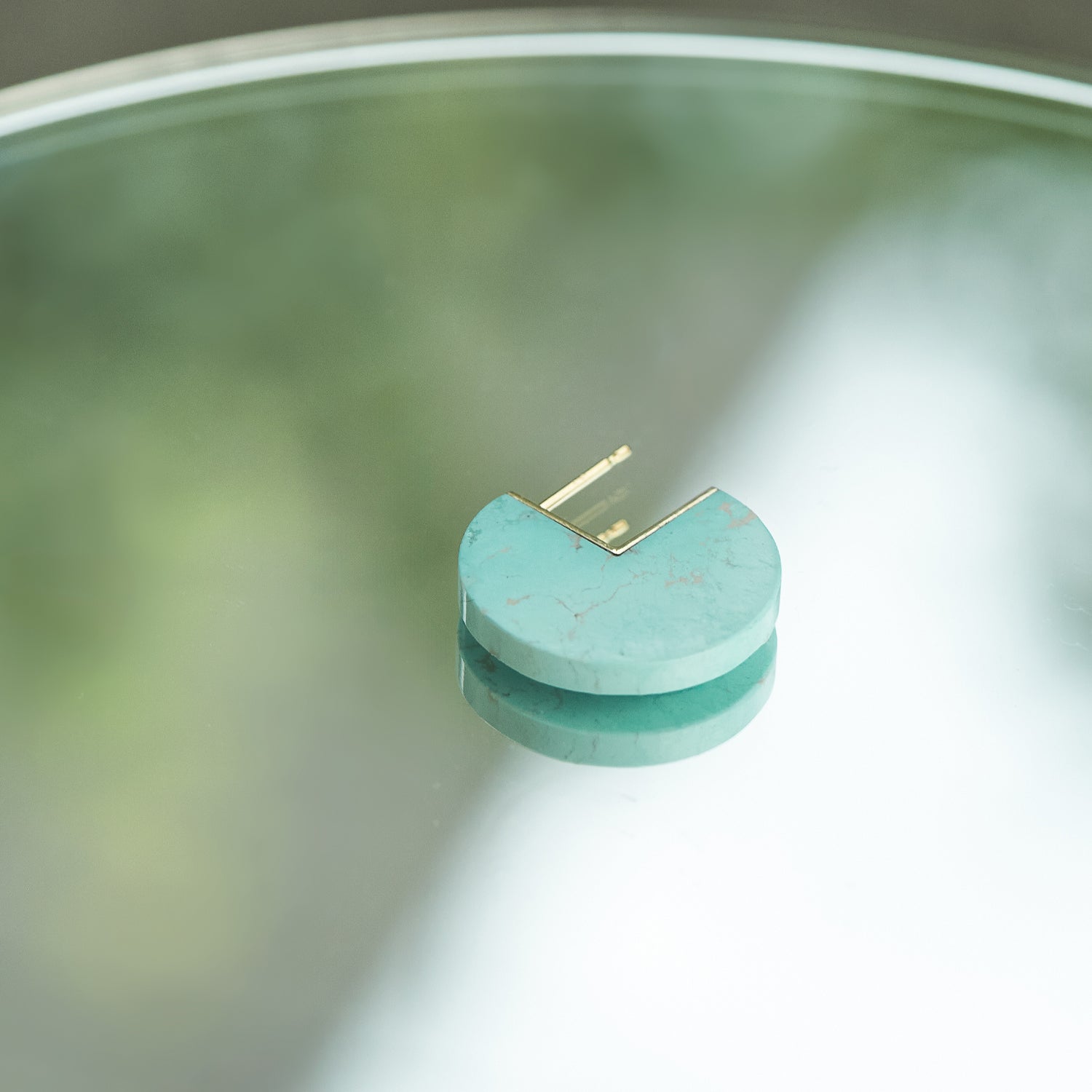 SLICE MINI EARRINGS SINGLE TURQUOISE #3916