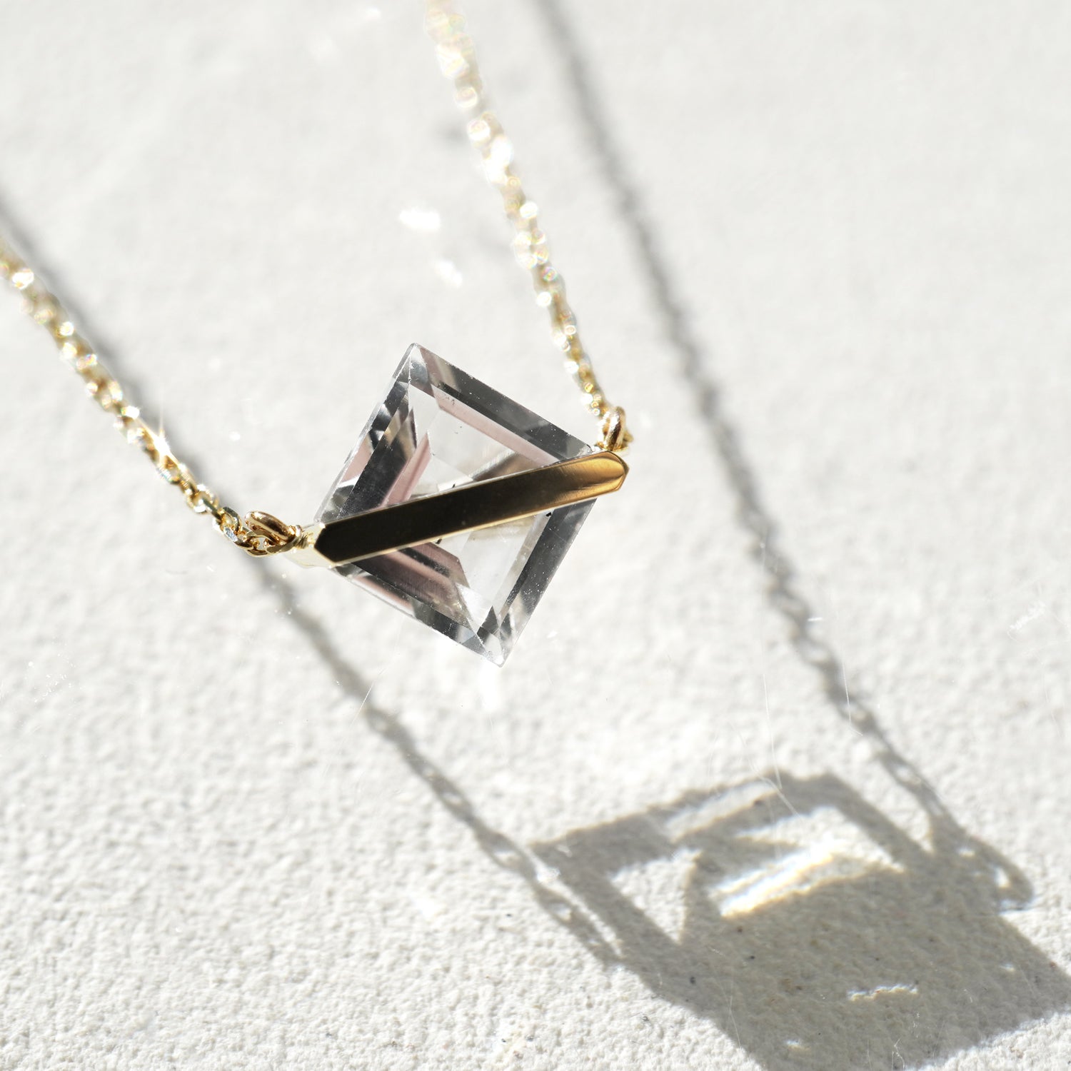 BAND NECKLACE WHITE TOPAZ #3258