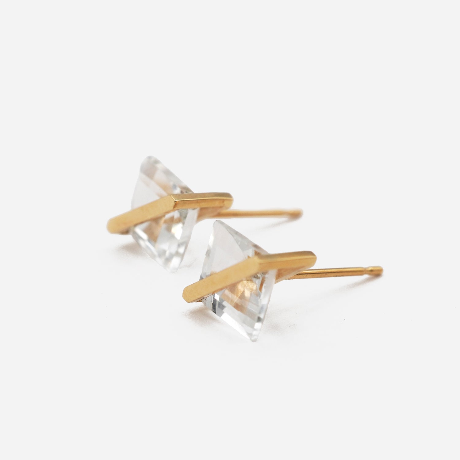 BAND EARRINGS WHITE TOPAZ #3461