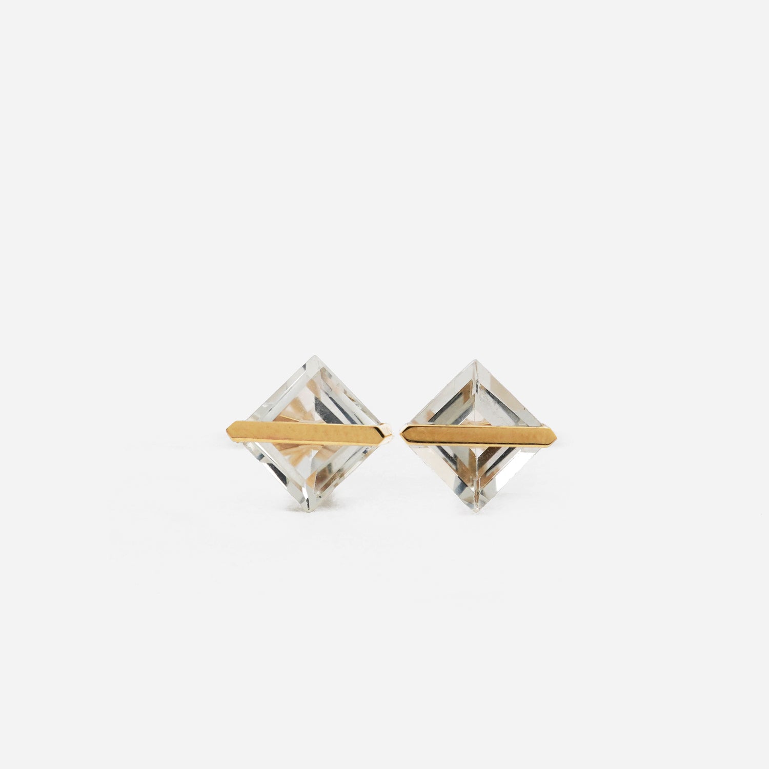 BAND EARRINGS WHITE TOPAZ #3461