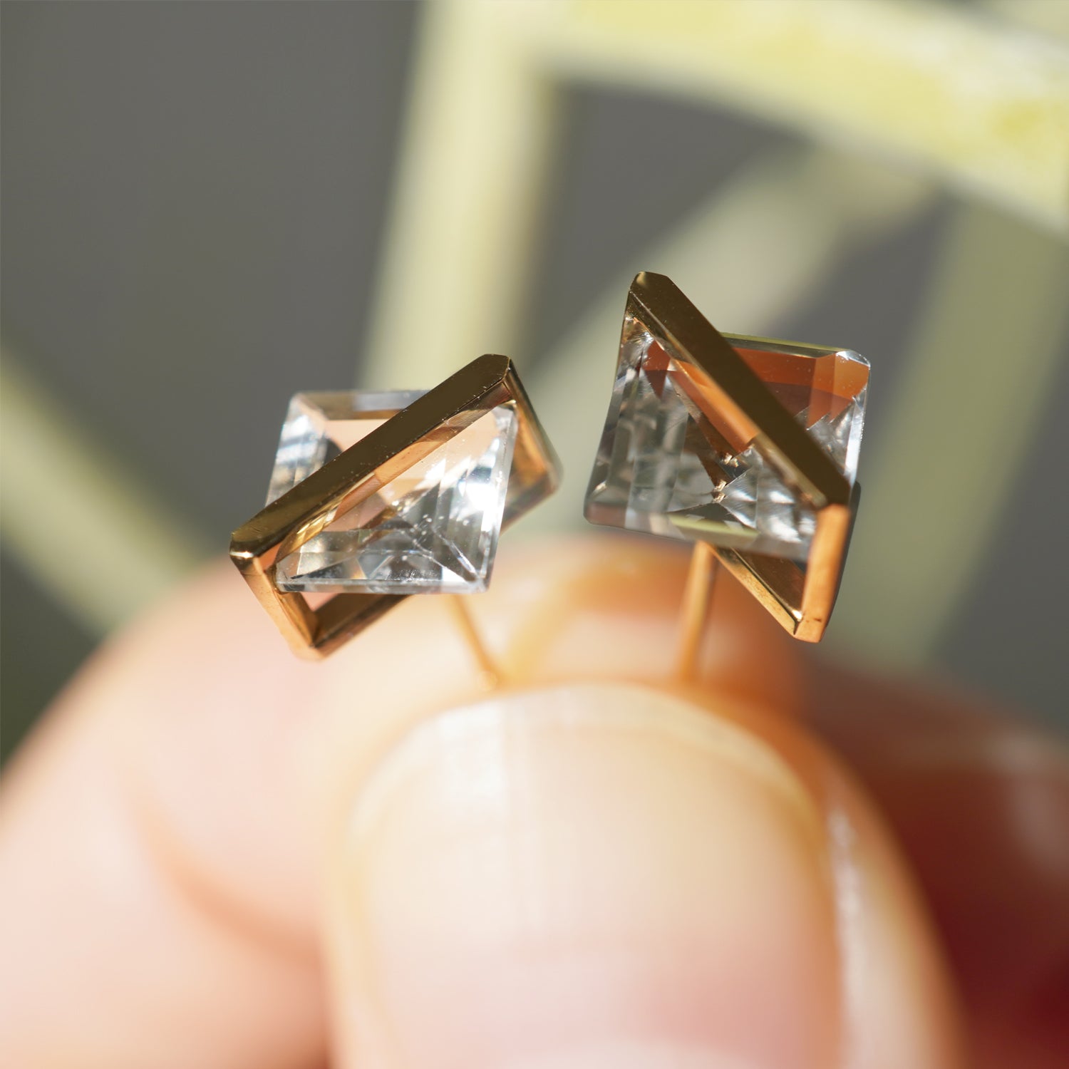 BAND EARRINGS WHITE TOPAZ #3461