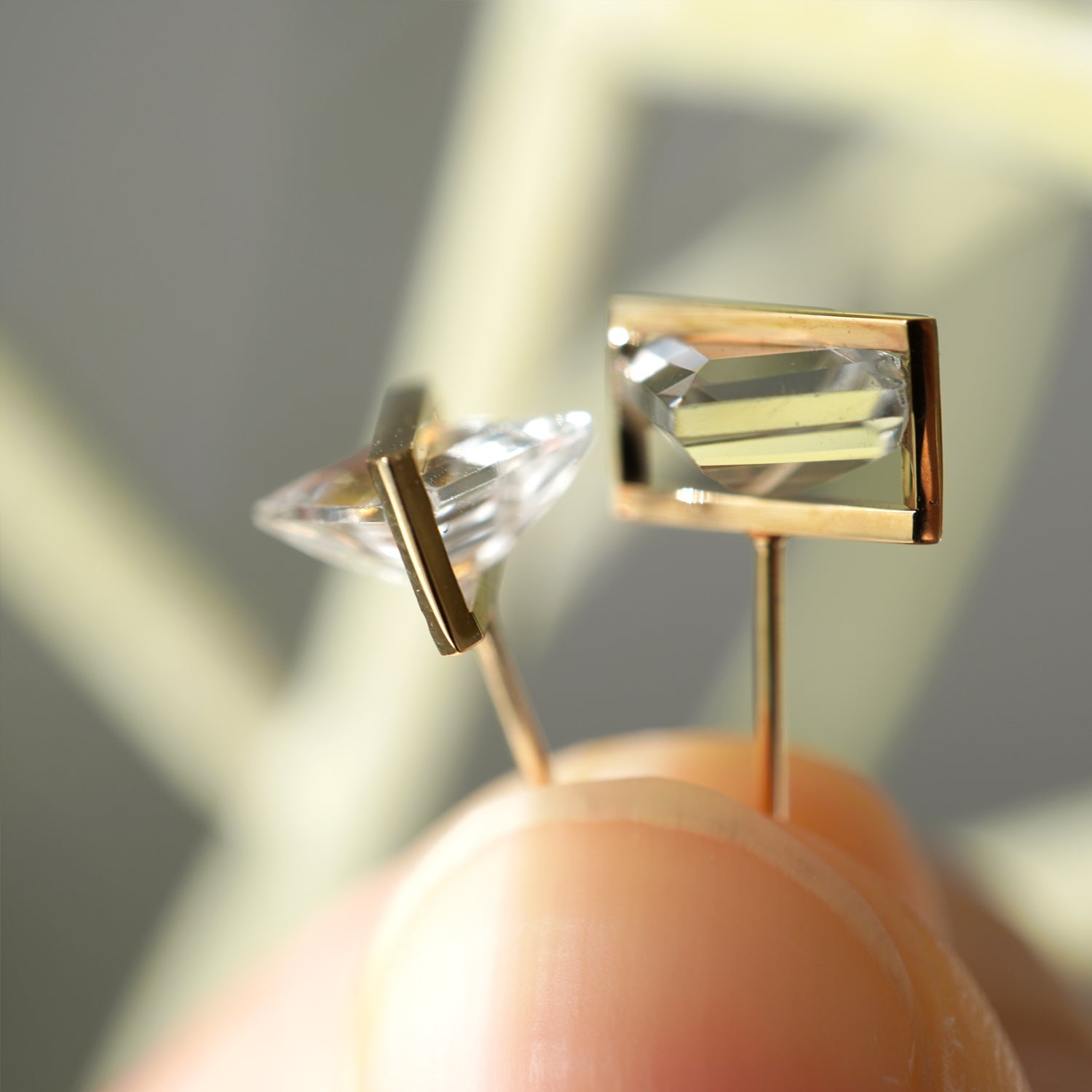 BAND EARRINGS WHITE TOPAZ #3461