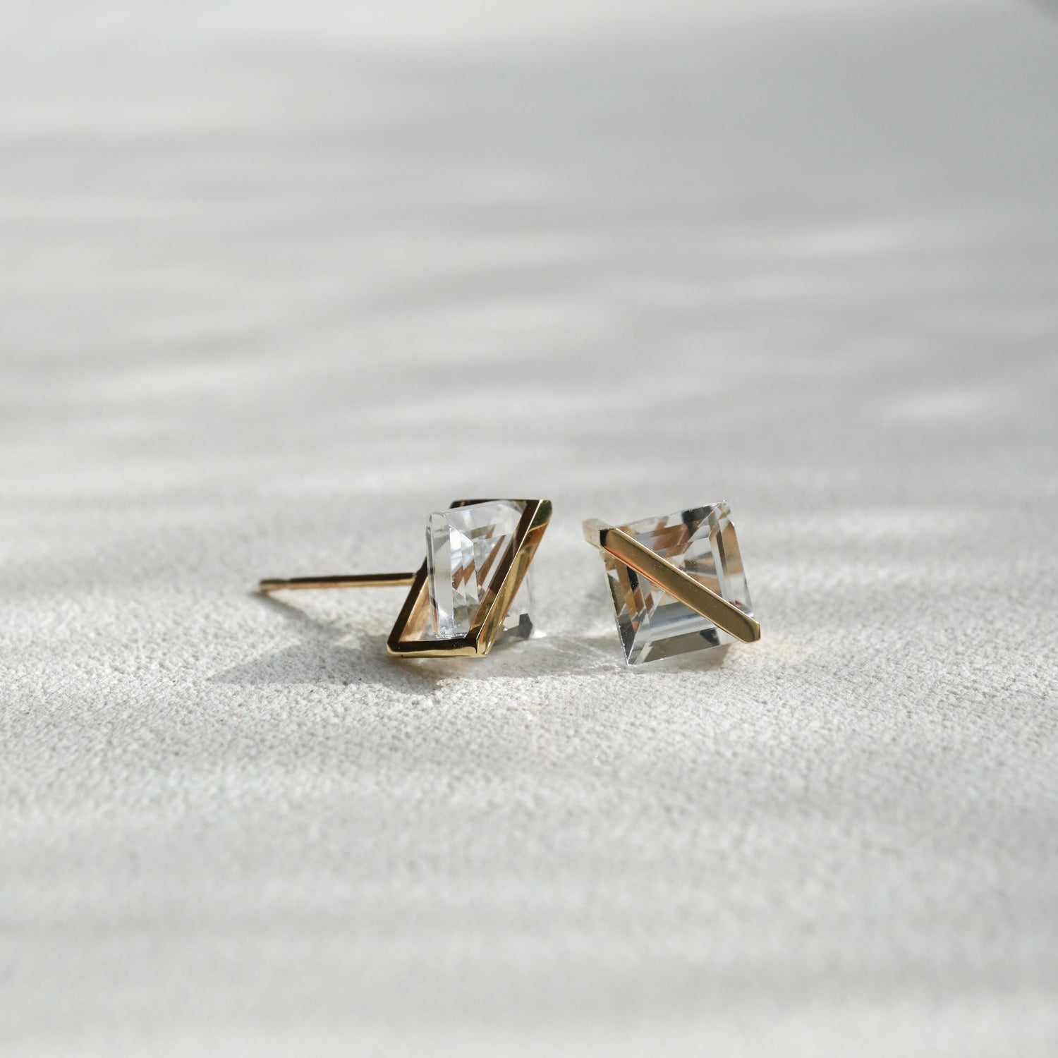 BAND EARRINGS WHITE TOPAZ #3461