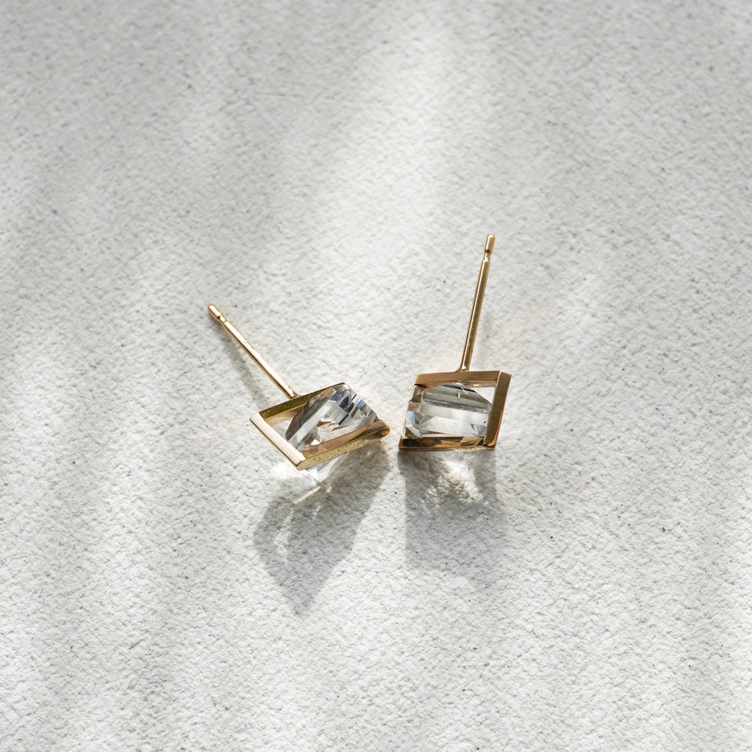 BAND EARRINGS WHITE TOPAZ #3461