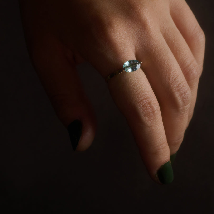 BAND RING BLUE ZIRCON #3990