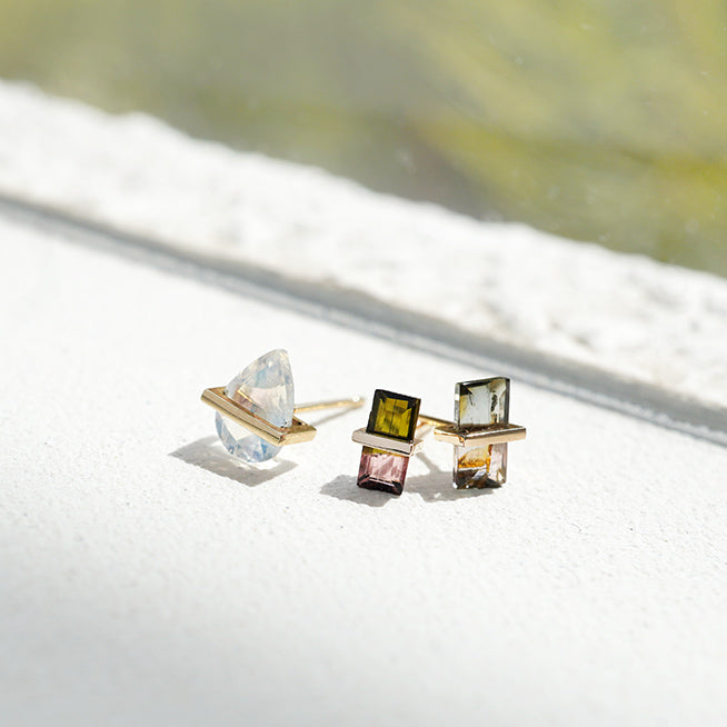 BAND EARRINGS MOONSTONE #1118