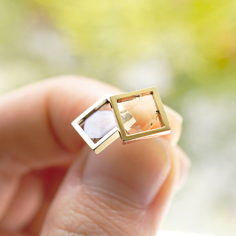 FRAME DIAMOND EARRINGS NATURAL #2479