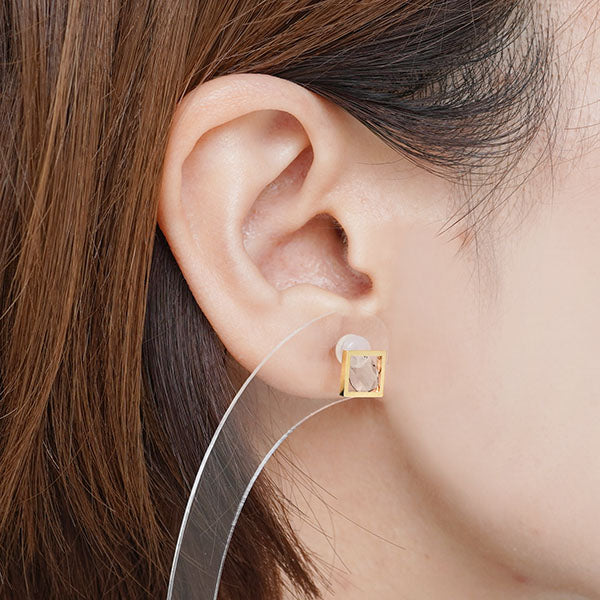 FRAME DIAMOND EARRINGS NATURAL #2479