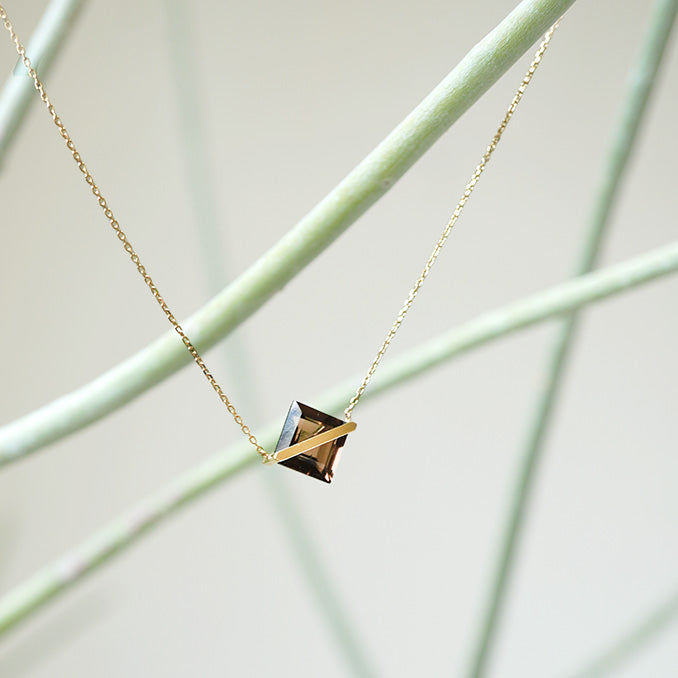 BAND NECKLACE SMOKY QUARTZ #2499