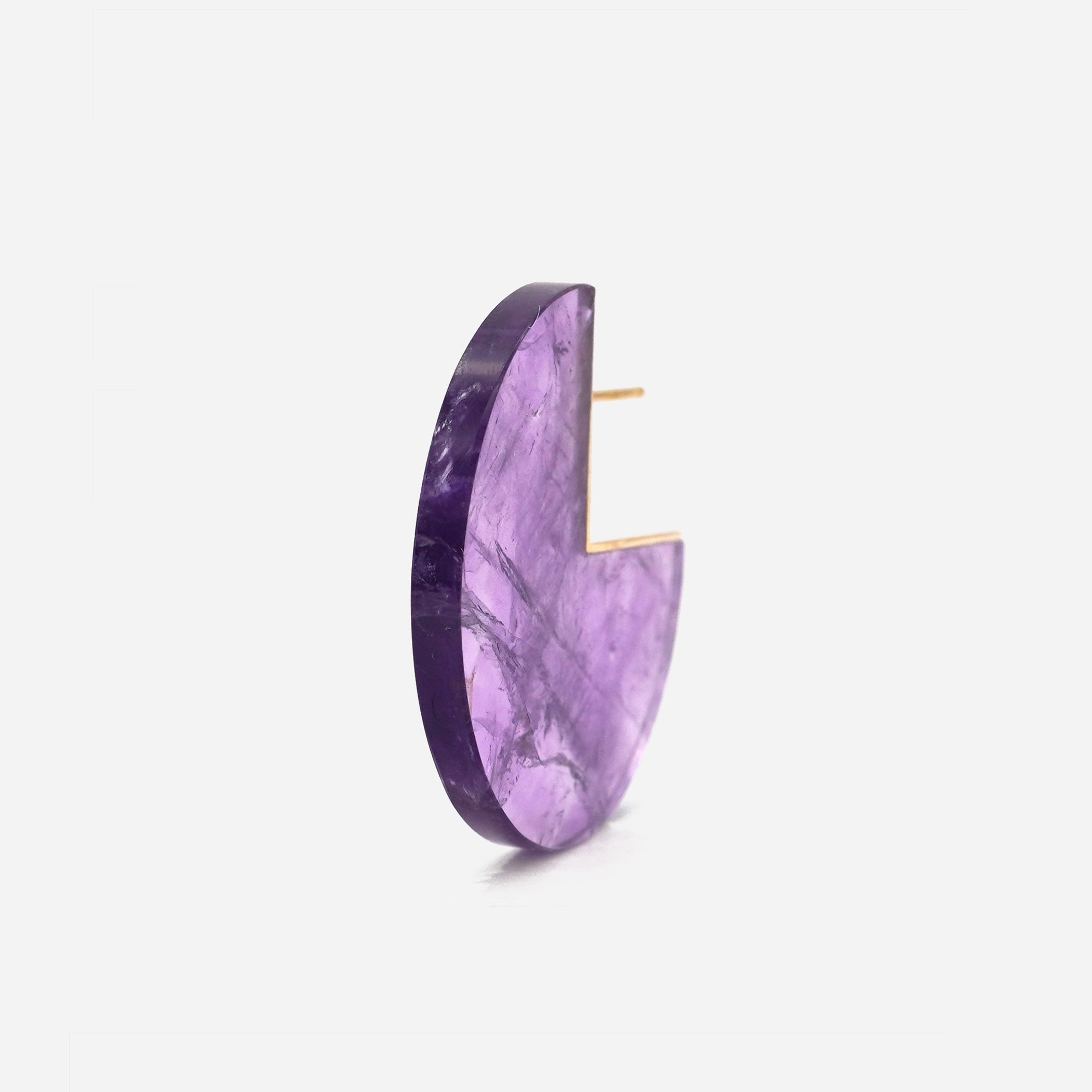 SLICE EARRING SINGLE AMETHYST #2701