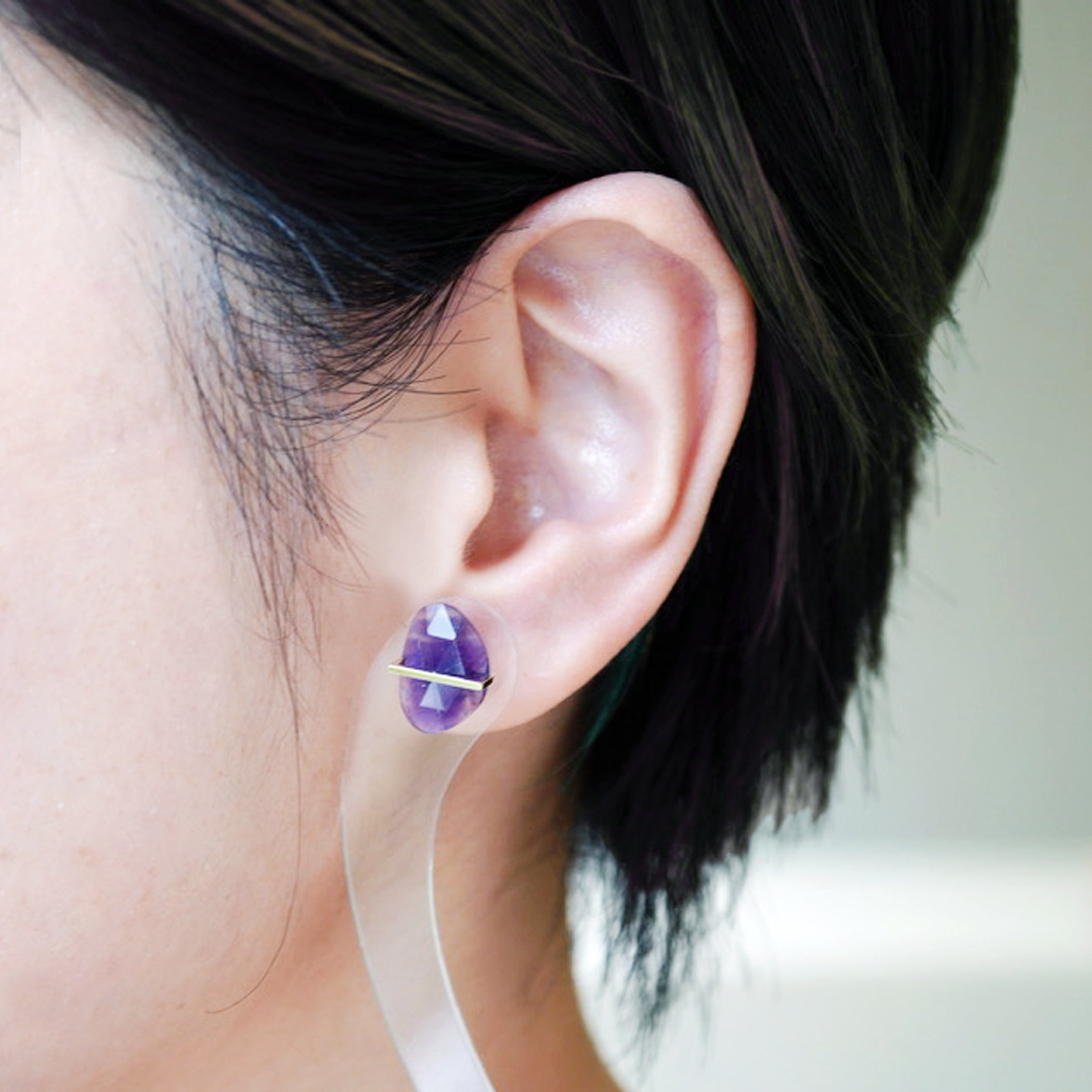 BAND EARRING AMETHYST #2178