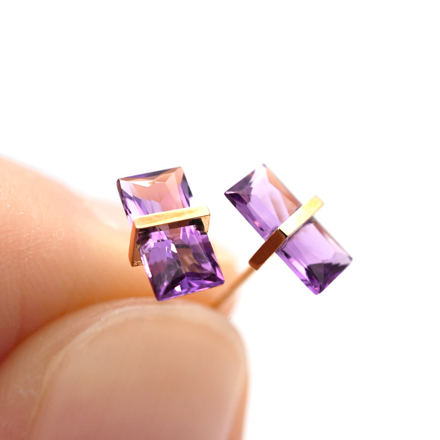 BAND EARRINGS AMETHYST #2453