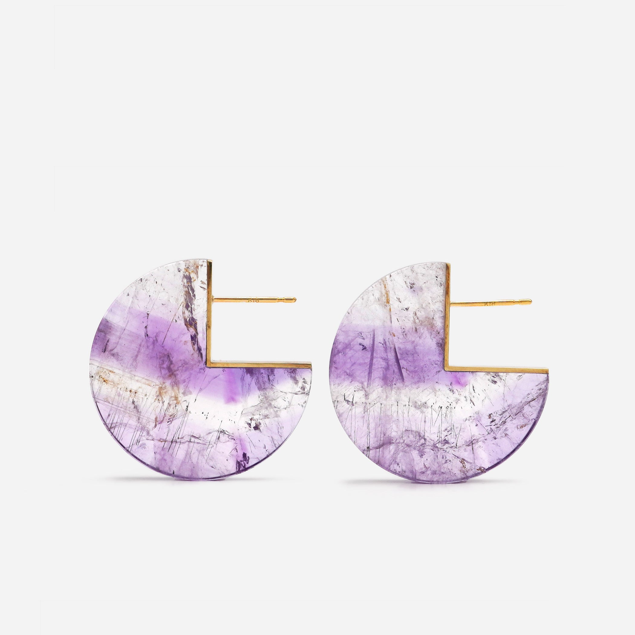 SLICE EARRINGS PAIR AMETHYST #1788
