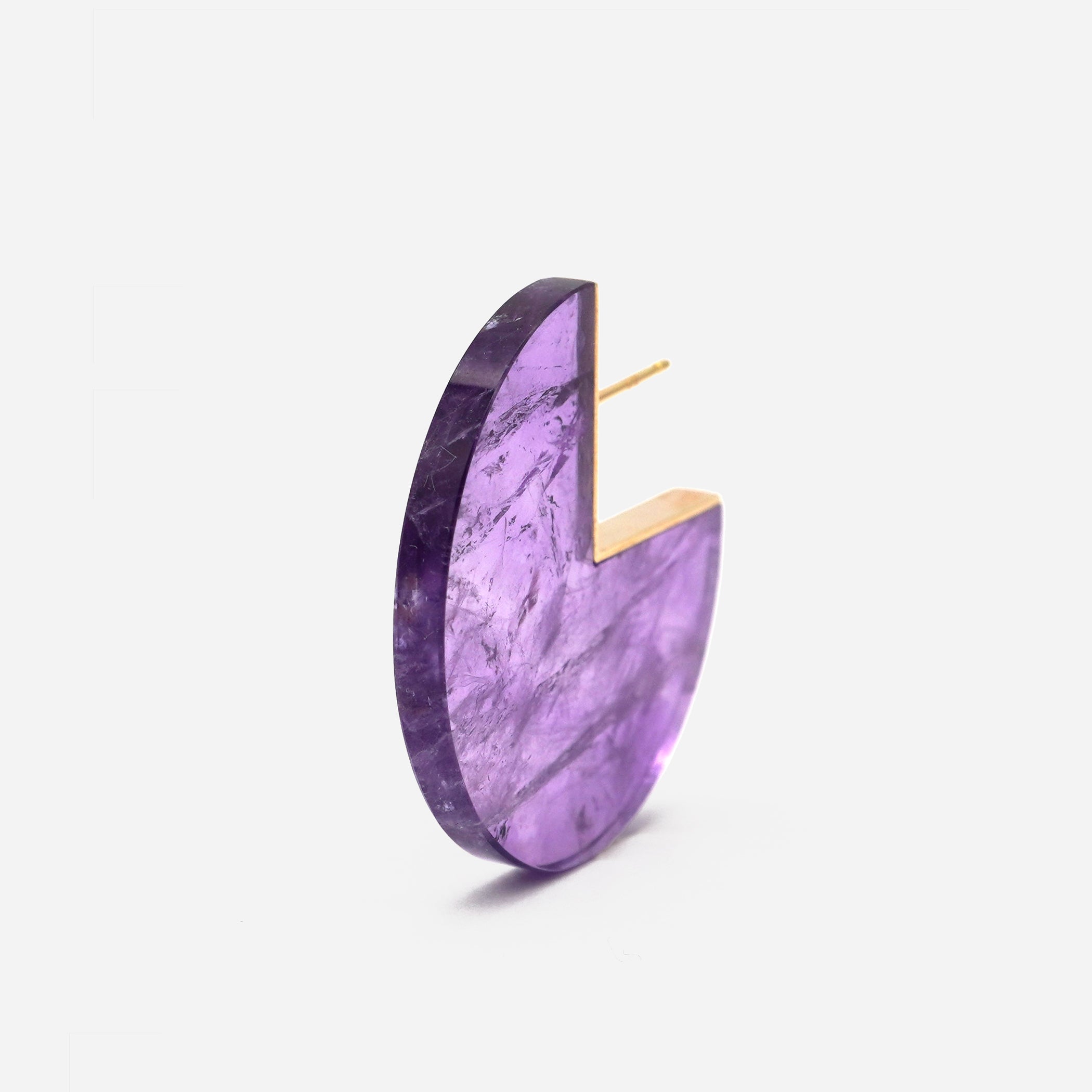 SLICE EARRING SINGLE AMETHYST #2700
