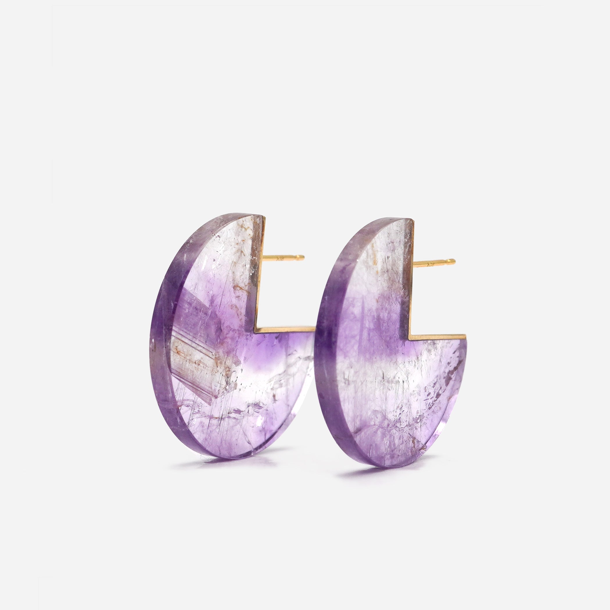 SLICE EARRINGS PAIR AMETHYST #1788