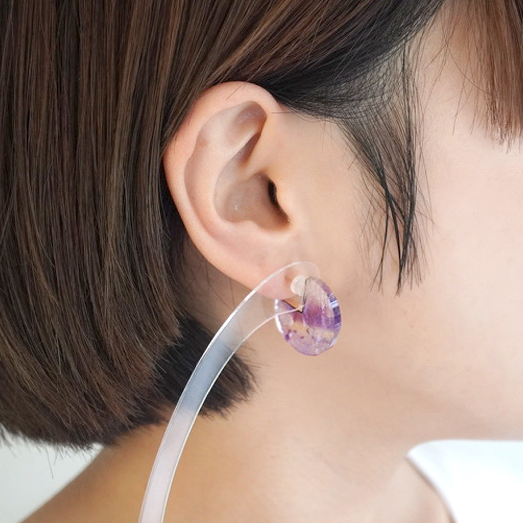 SLICE EARRINGS PAIR AMETHYST #1788