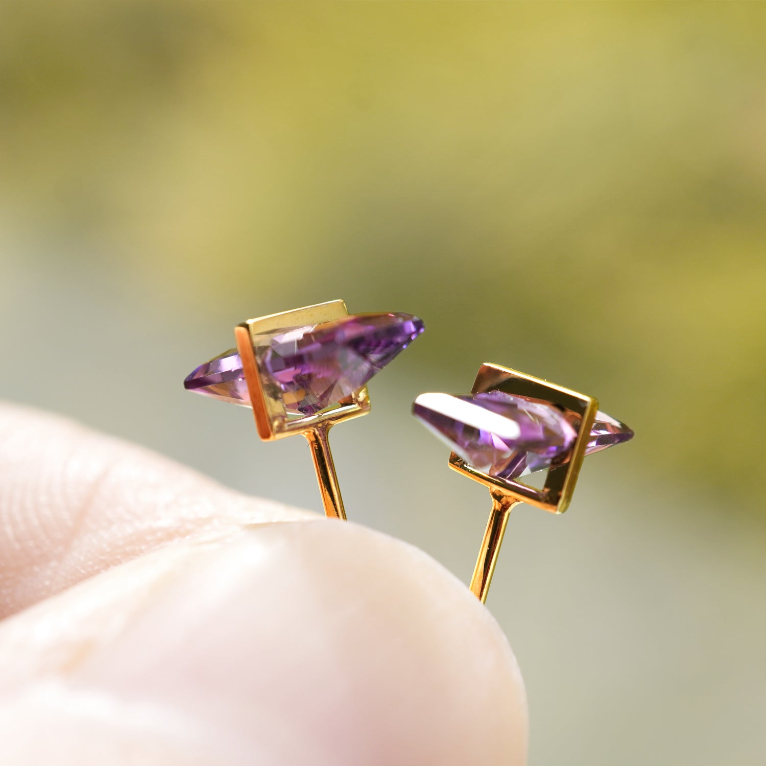 BAND EARRINGS AMETHYST #2453