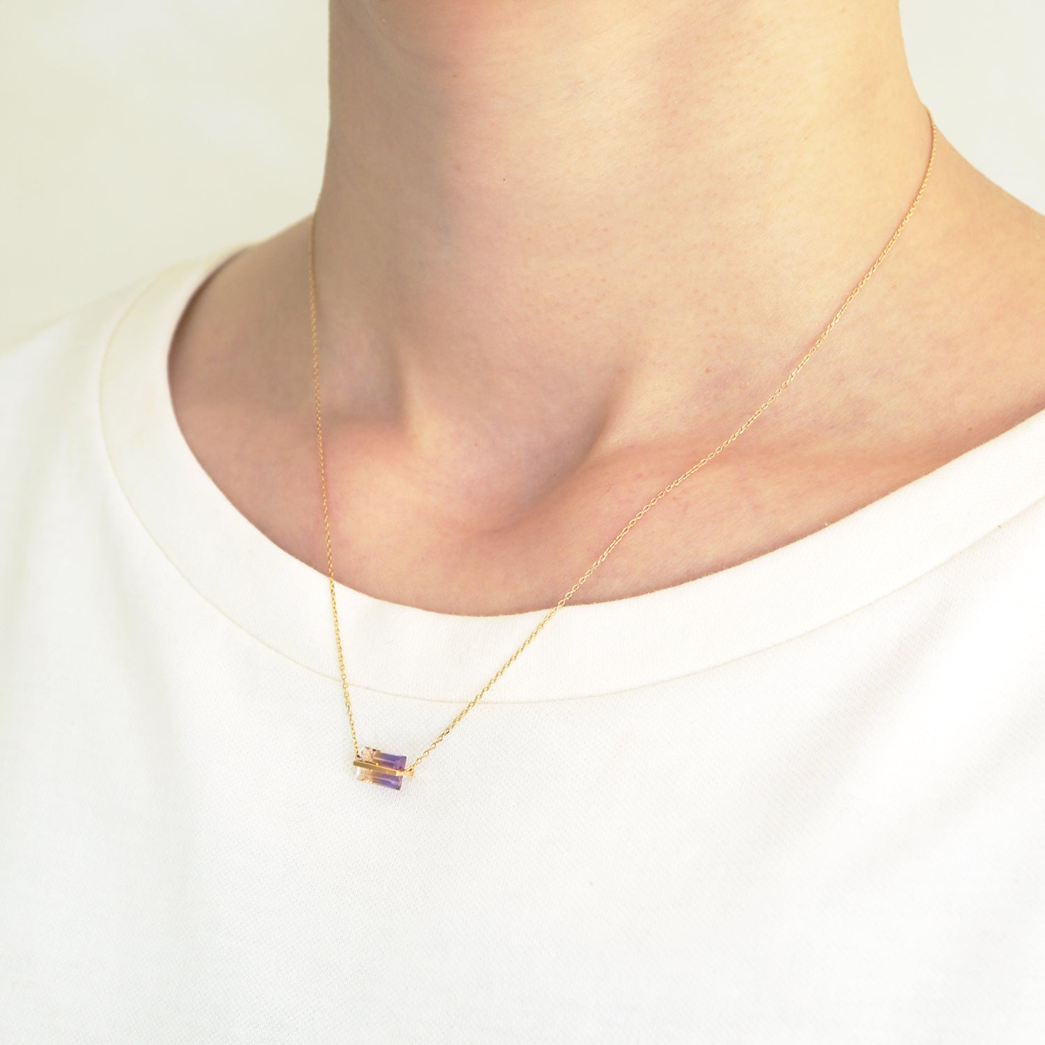 BAND NECKLACE AMETRINE #2656