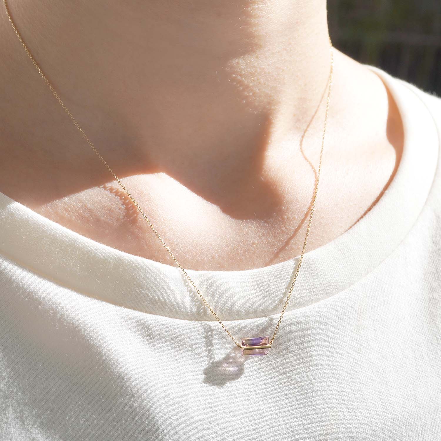 BAND NECKLACE AMETRINE #2656