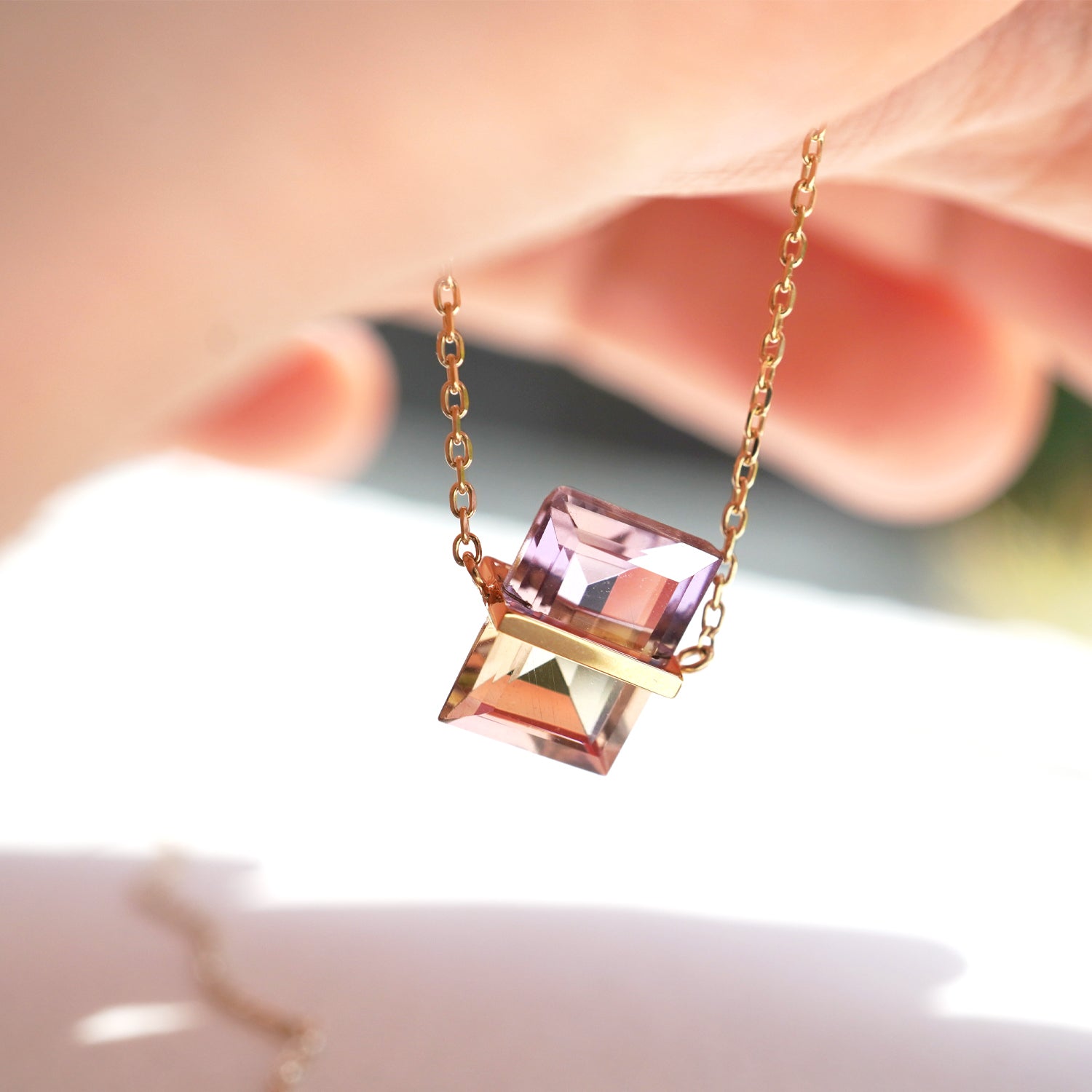 BAND NECKLACE AMETRINE #2947