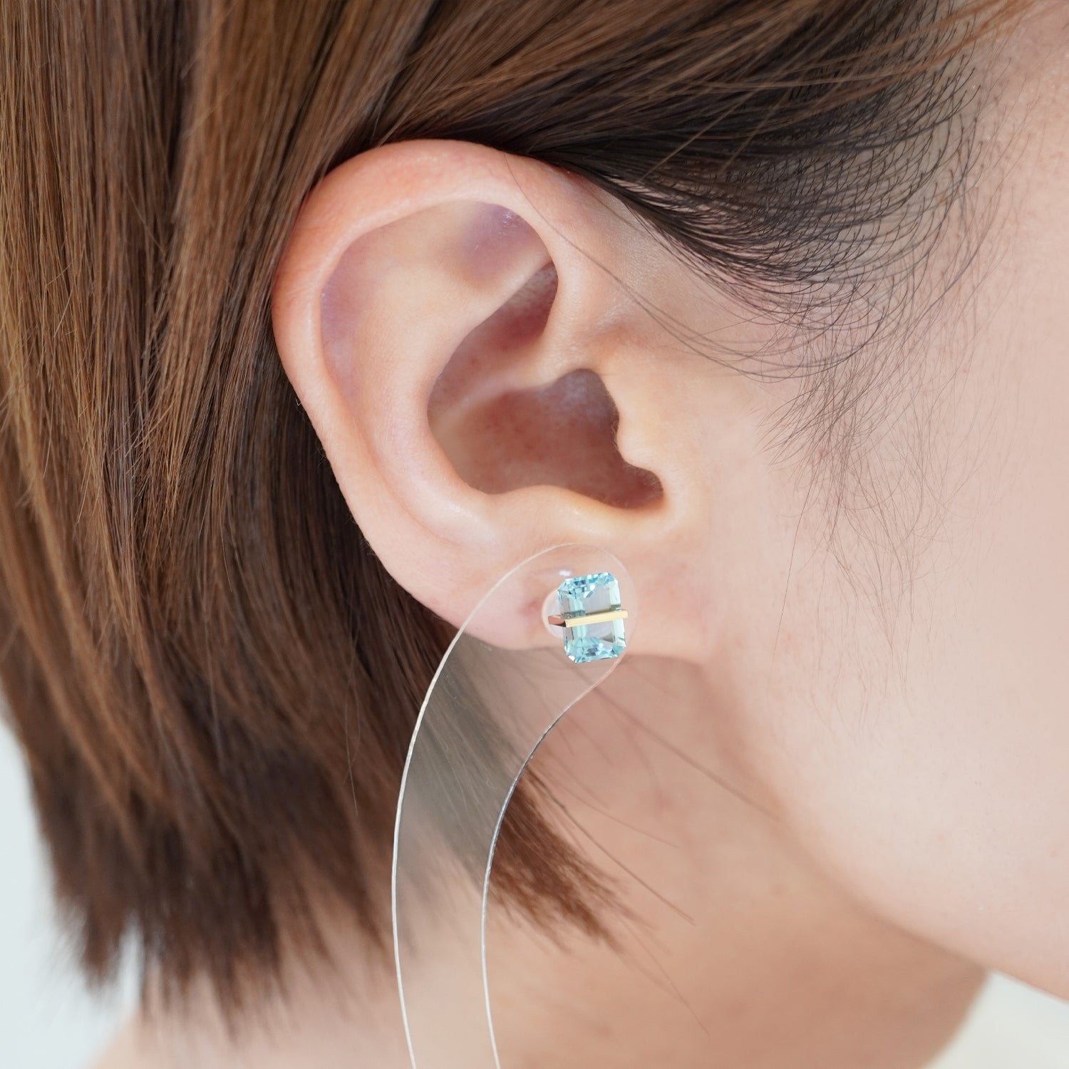 BAND EARRINGS AQUAMARINE #2415