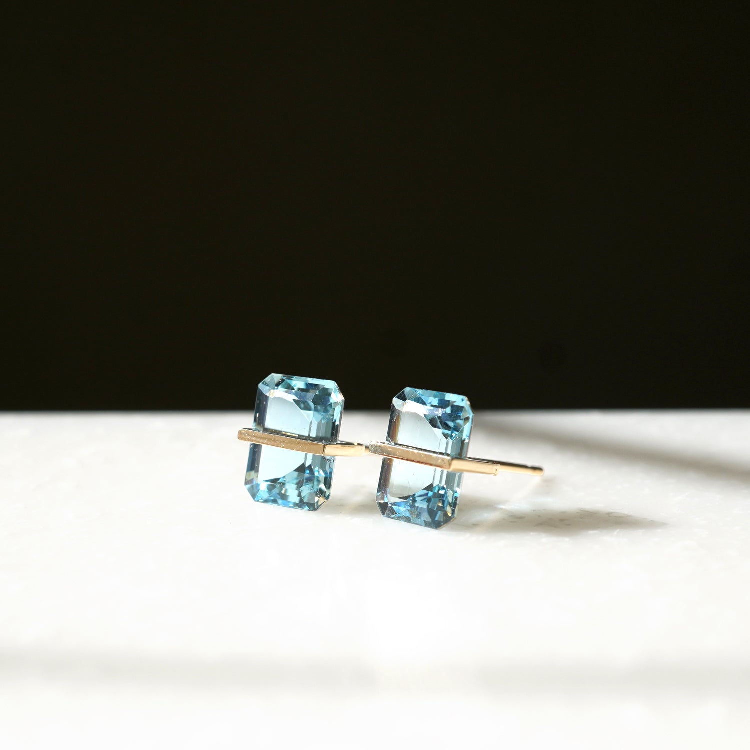 BAND EARRINGS AQUAMARINE #2415