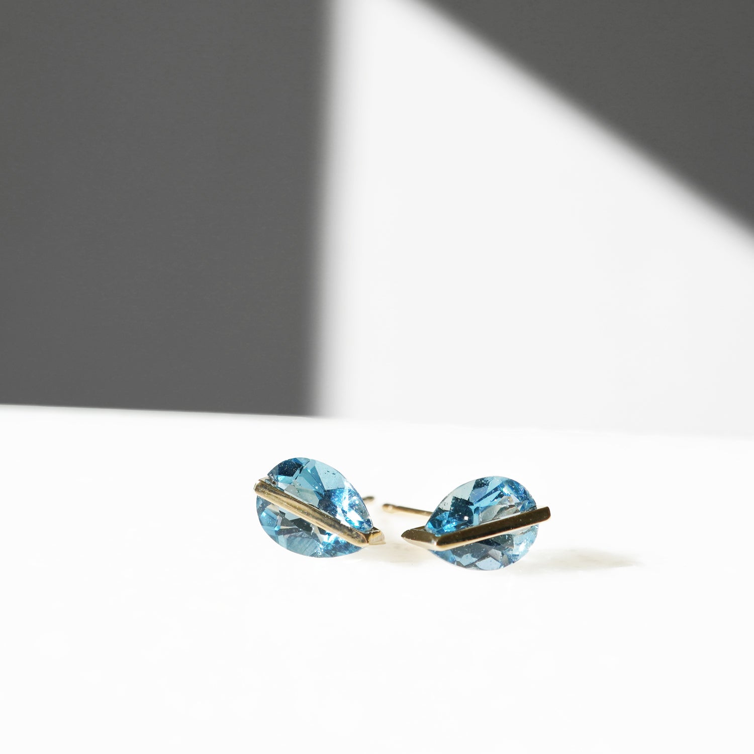 BAND EARRINGS AQUAMARINE #2743