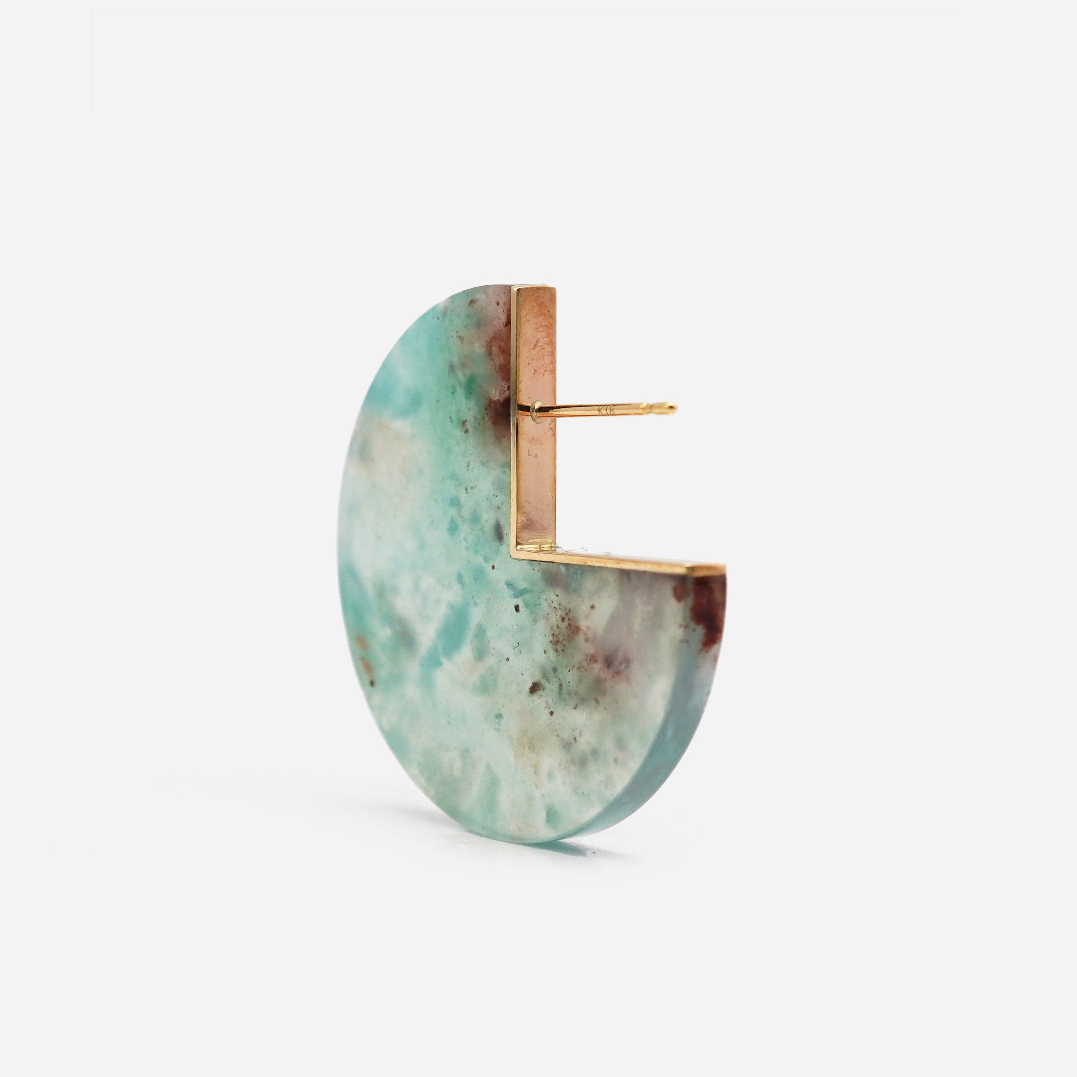 SLICE EARRING SINGLE AQUAPRASE #2438