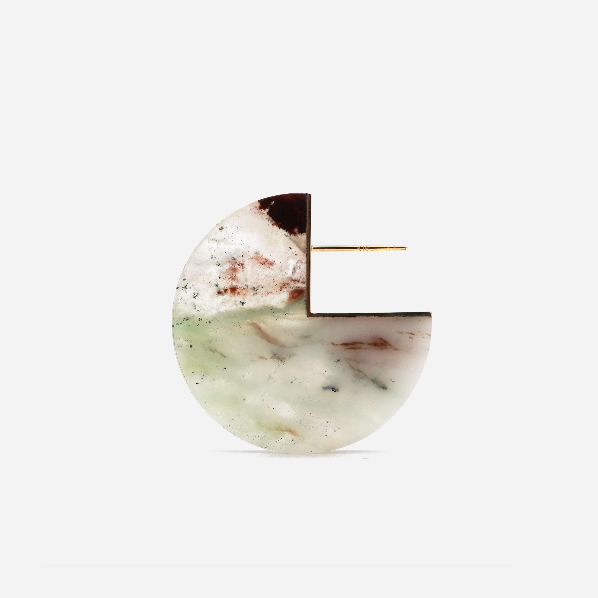 SLICE EARRING SINGLE AQUAPRASE #1526