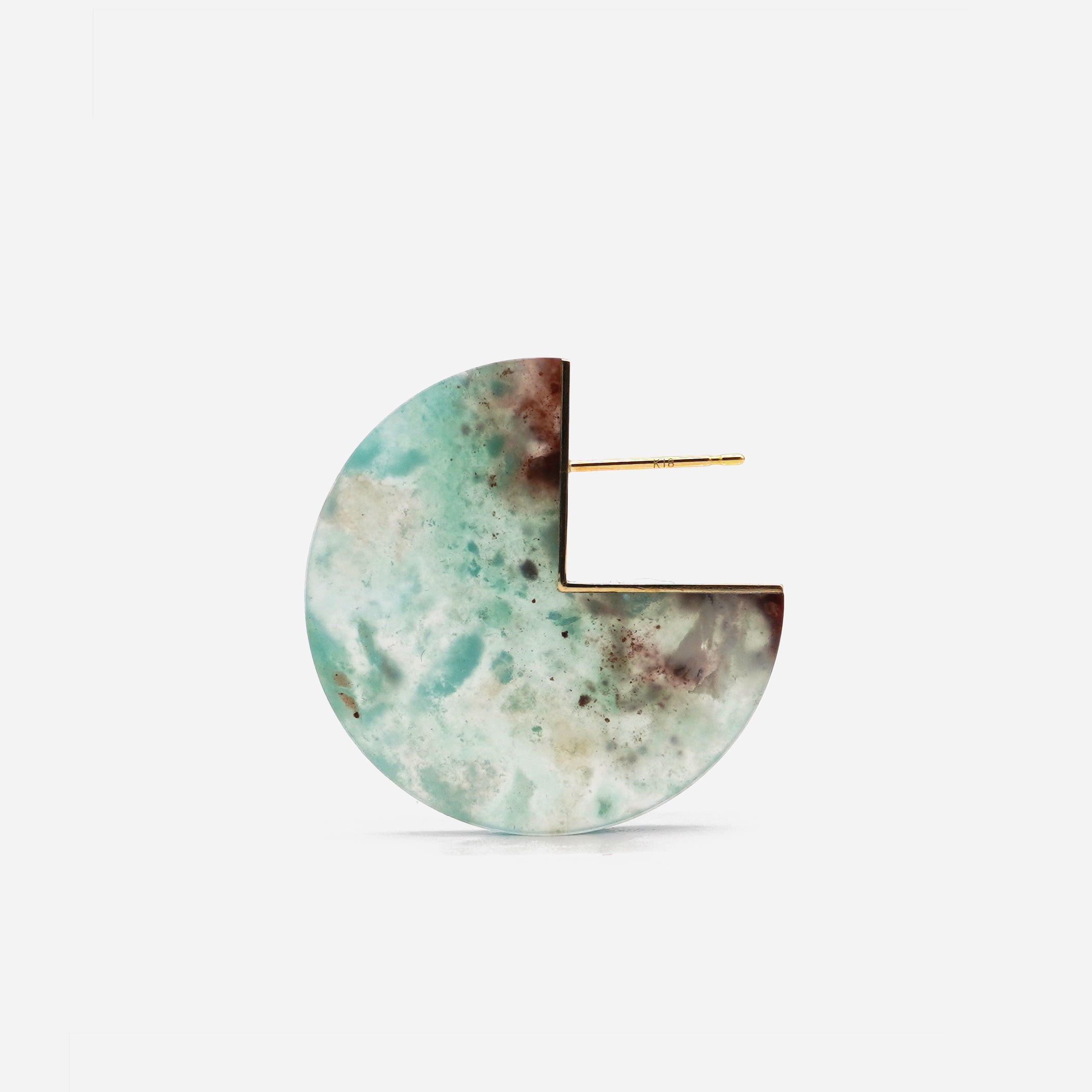 SLICE EARRING SINGLE AQUAPRASE #2438