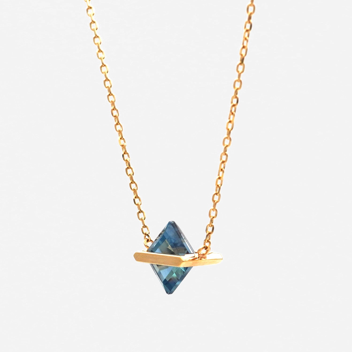 BAND NECKLACE  BLUE TOPAZ #2599