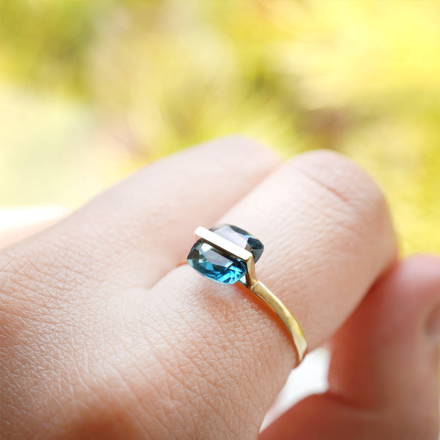 BAND RING BLUE TOPAZ #2938