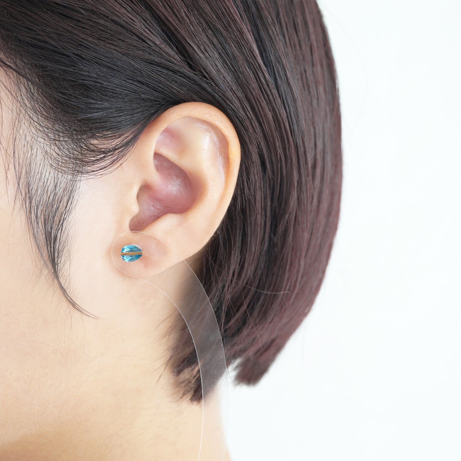 BAND EARRINGS AQUAMARINE #2743