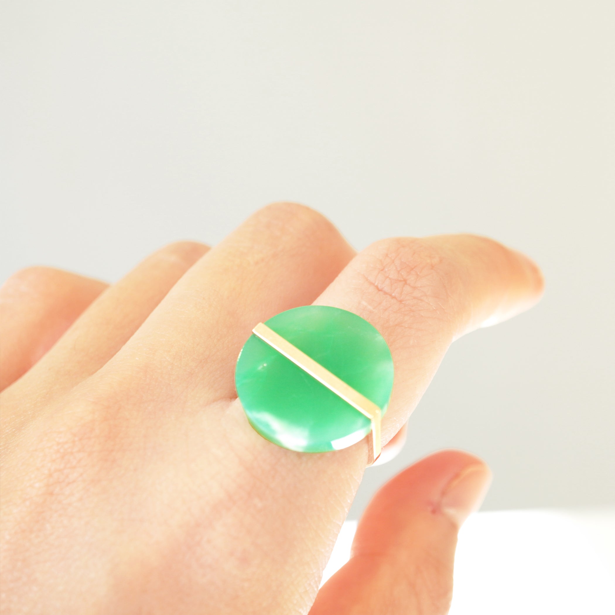 SLICE RING CHRYSOPRASE #175
