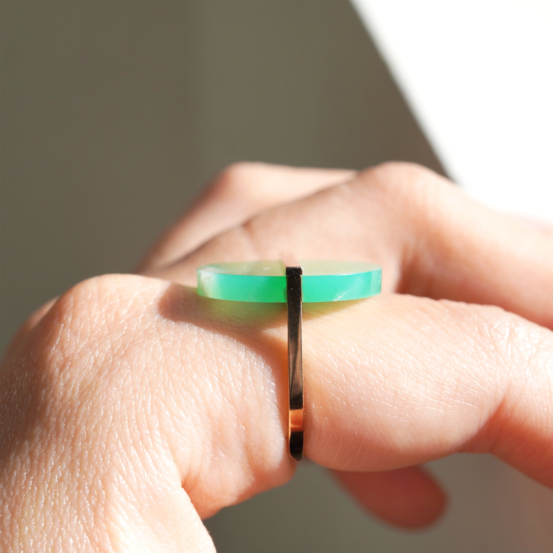 SLICE RING CHRYSOPRASE #175