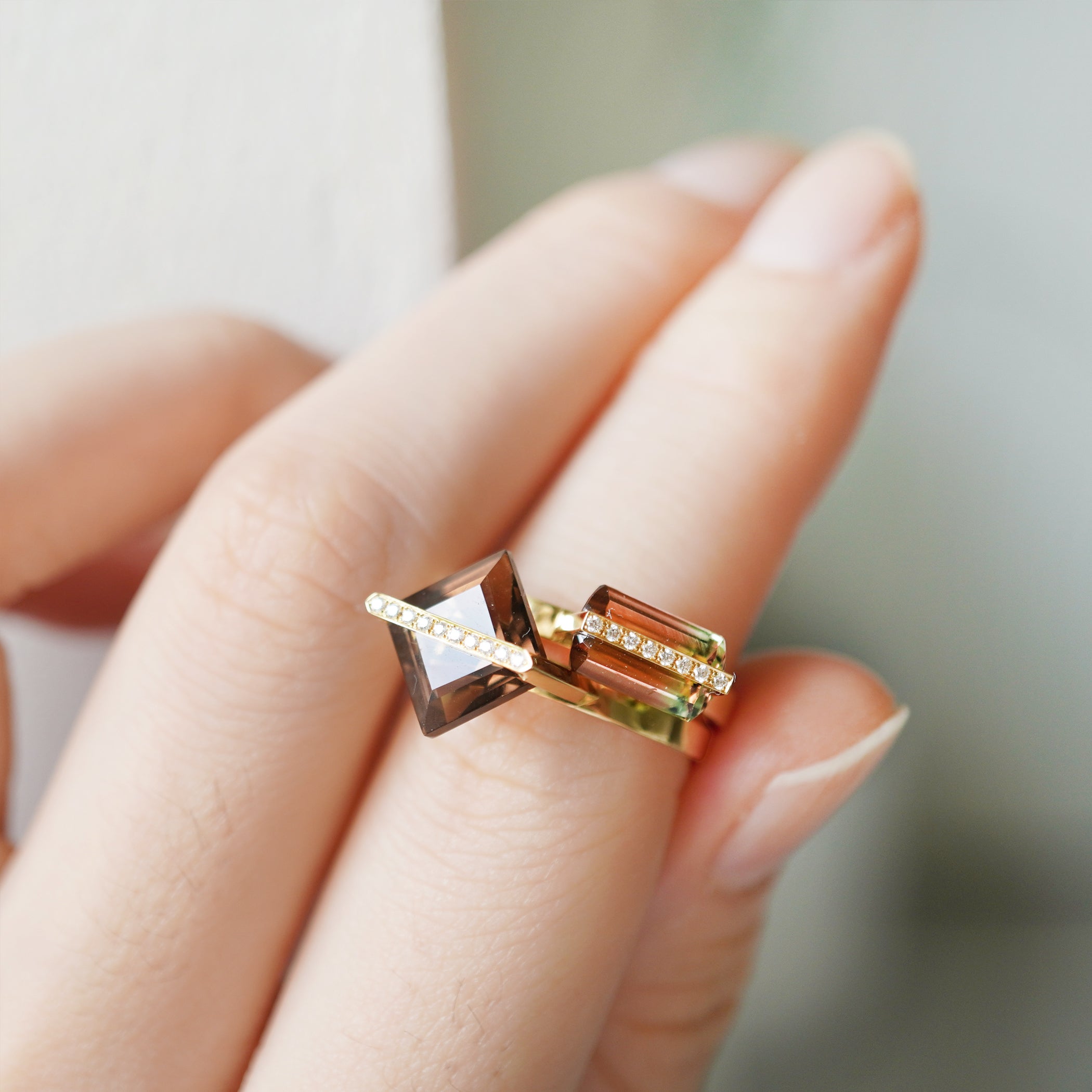 BAND RING TOURMALINE+DIAMOND #2623