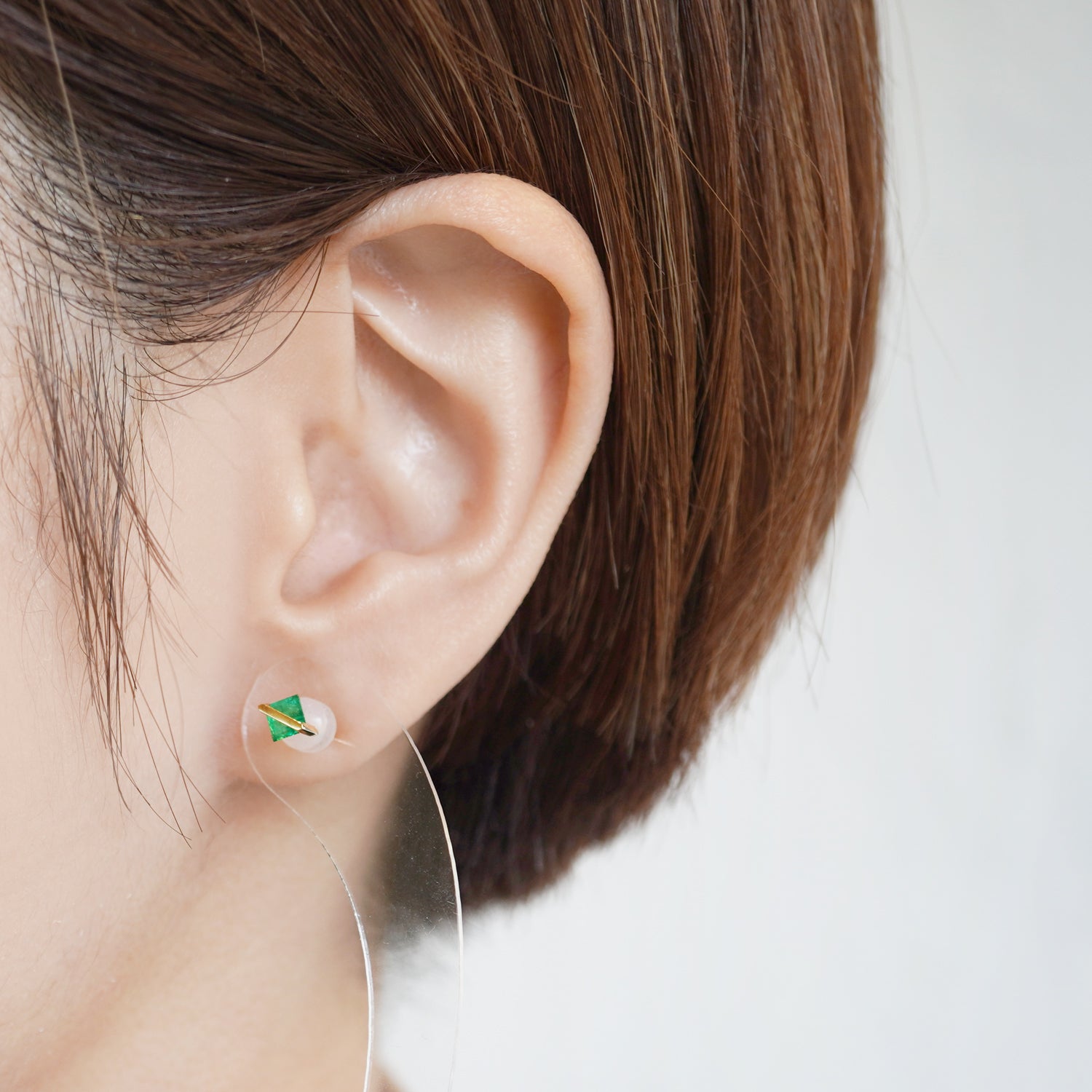 BAND EARRINGS EMERALD #2508