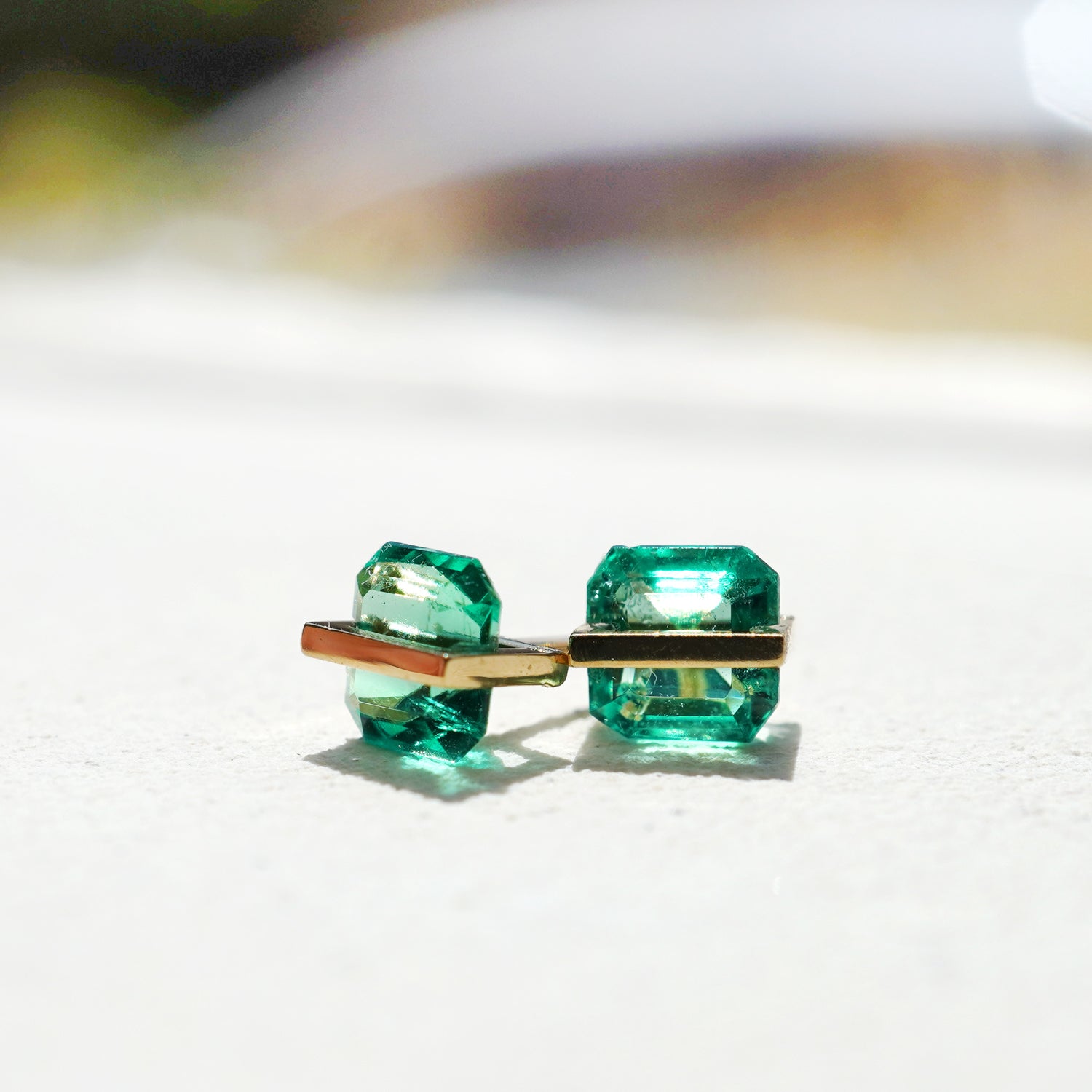 BAND EARRINGS EMERALD #2941