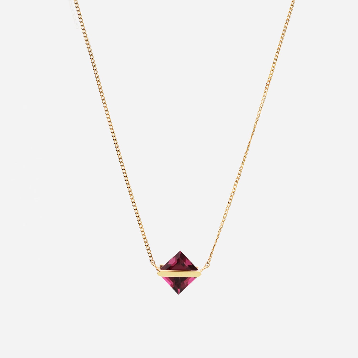 BAND NECKLACE RHODOLITE GARNET #2419