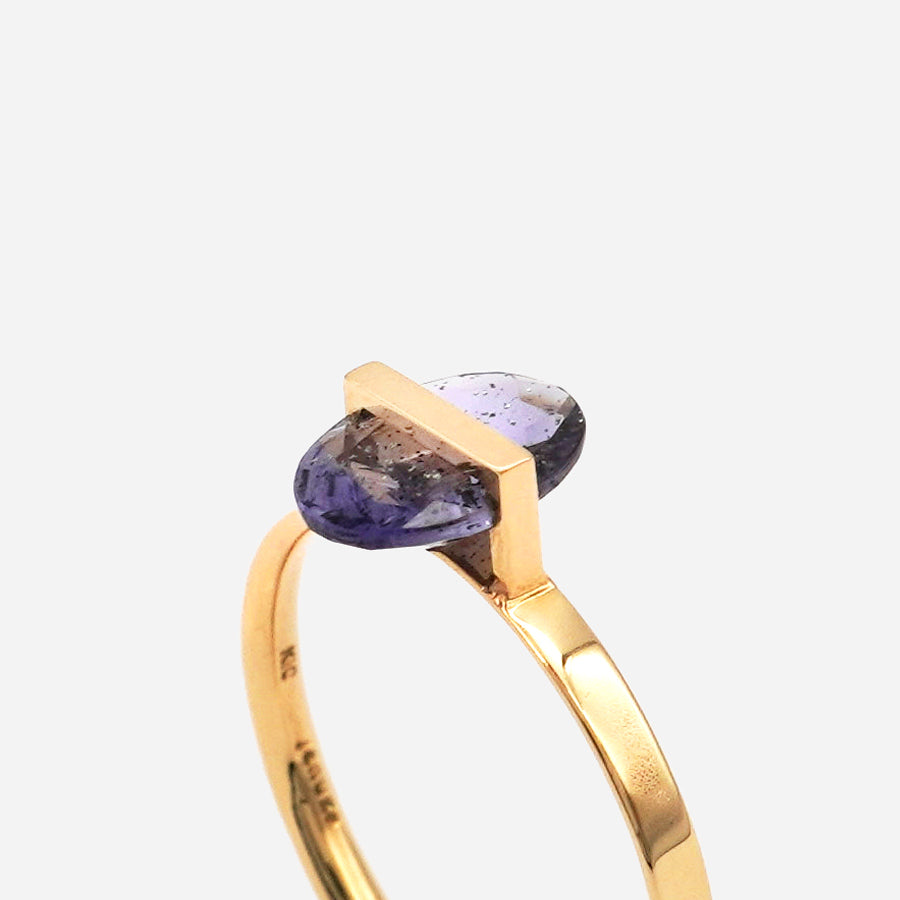 BAND RING IOLITE SUNSTONE #2189