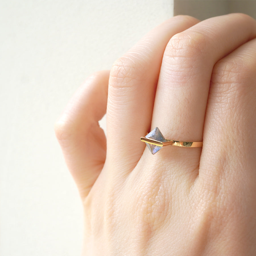 BAND RING LABRADORITE#2504